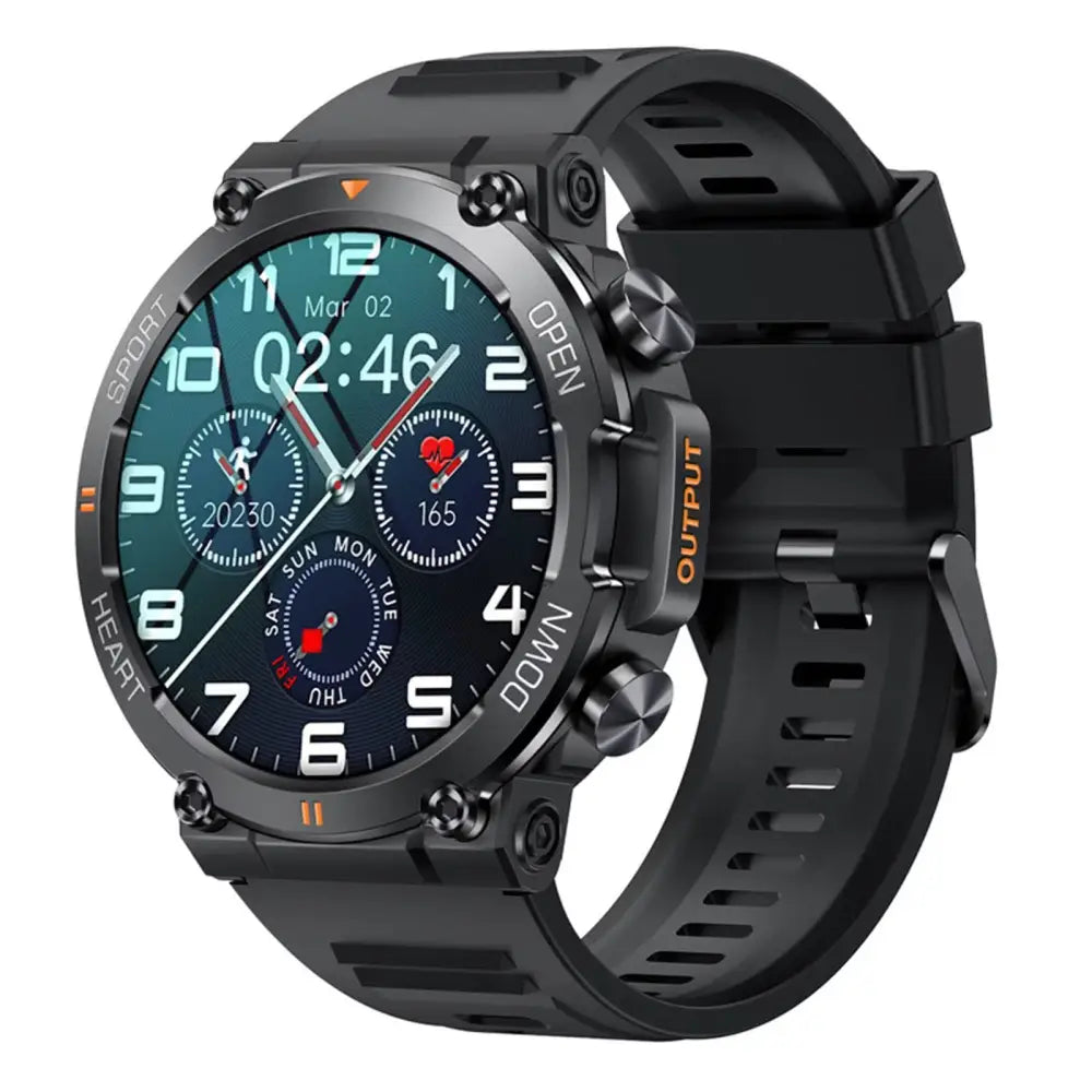 K56Pro Men’s Smart Watch - Black Silicone