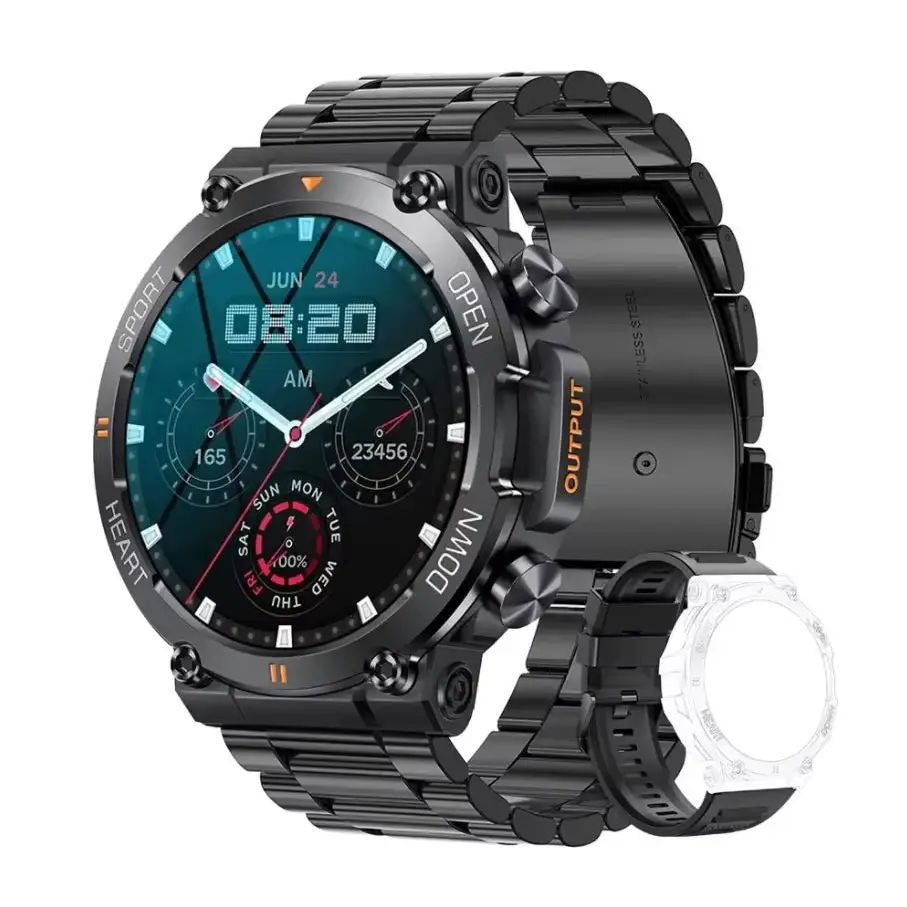 K56Pro Men’s Smart Watch - Black Steel