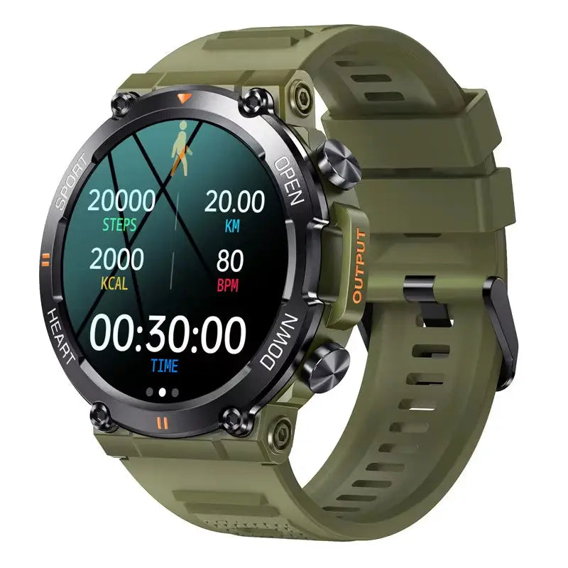 K56Pro Men’s Smart Watch - Green Silicone