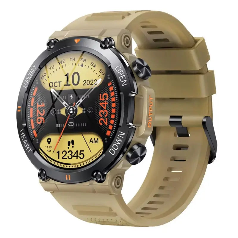 K56Pro Men’s Smart Watch - Khaki Silicone