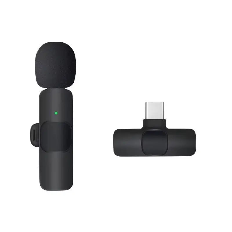 KEKAXI Portable Wireless Lapel Microphone - C + Charger-Black