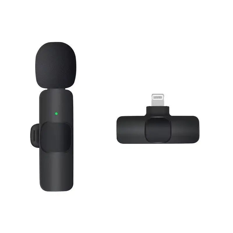 KEKAXI Portable Wireless Lapel Microphone - Ios + Charger-Black