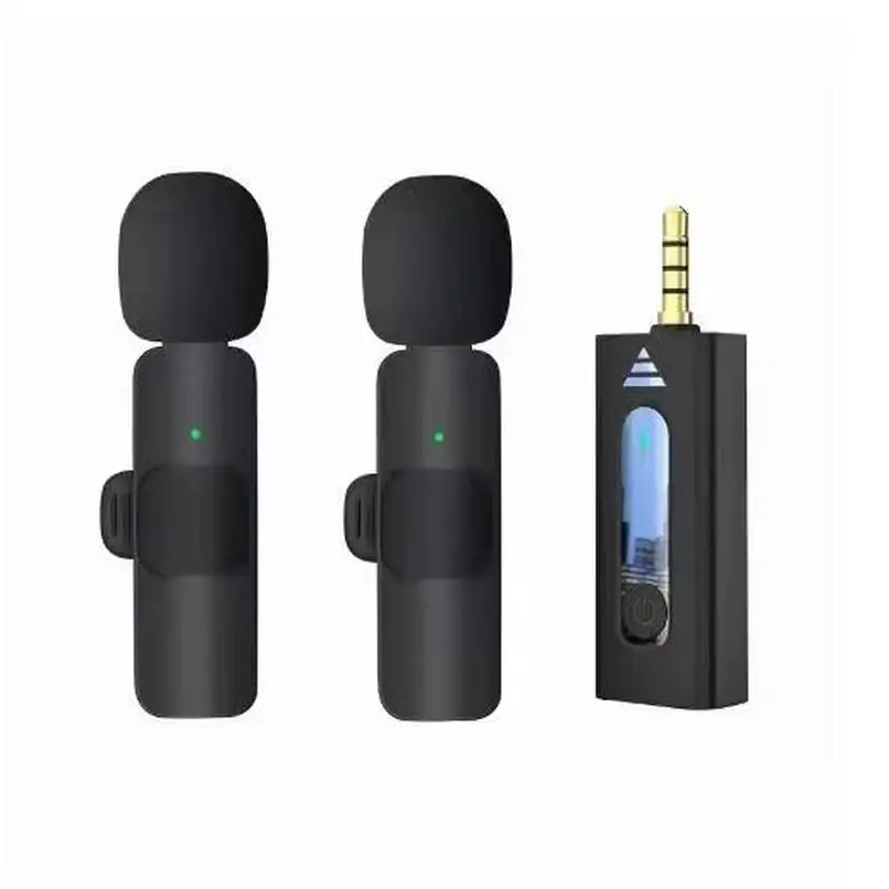 KEKAXI Portable Wireless Lapel Microphone - K35 + 2In1-Black