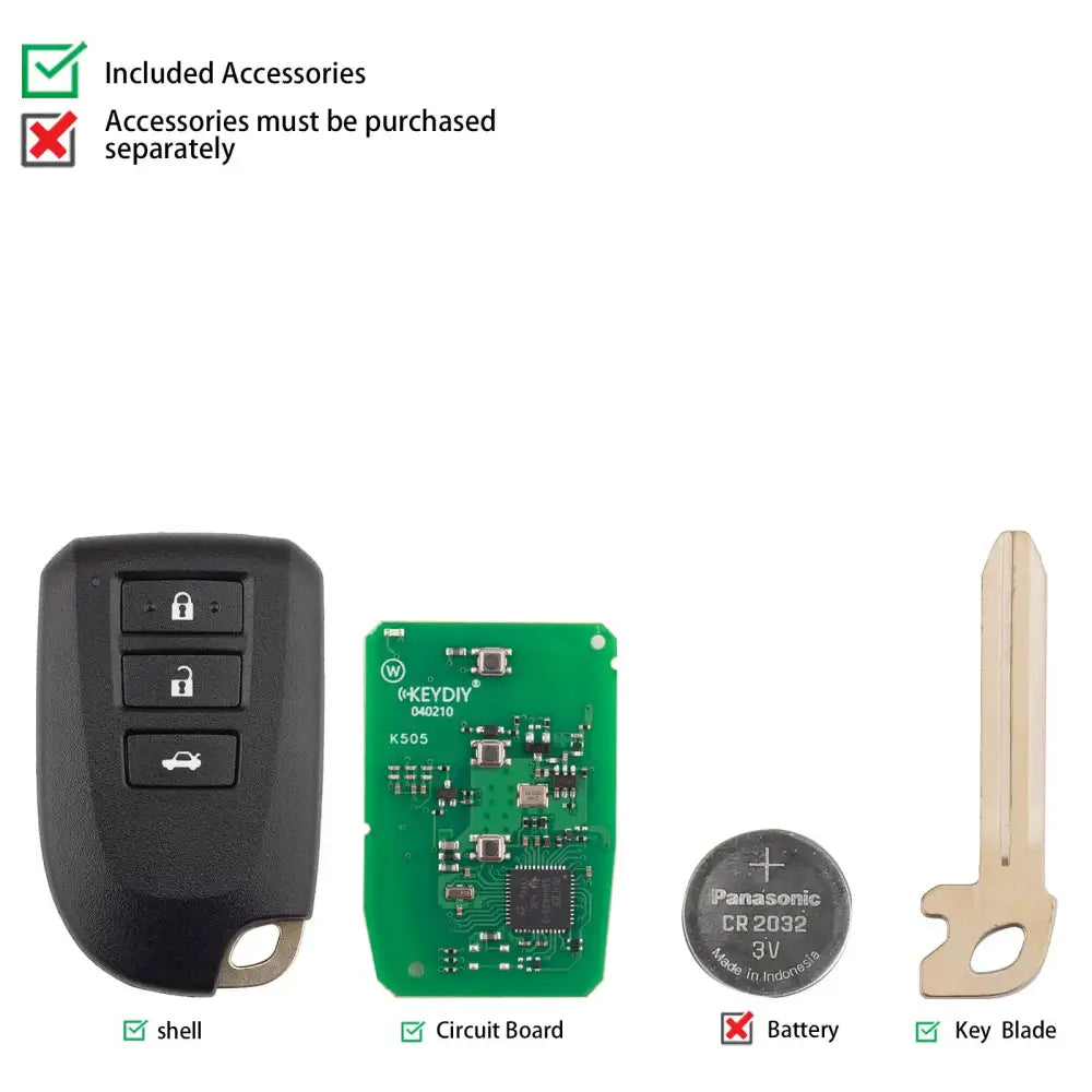 KEYDIY KD TB62-3 Universal Smart Remote Key 3 Buttons for Car Key Programming