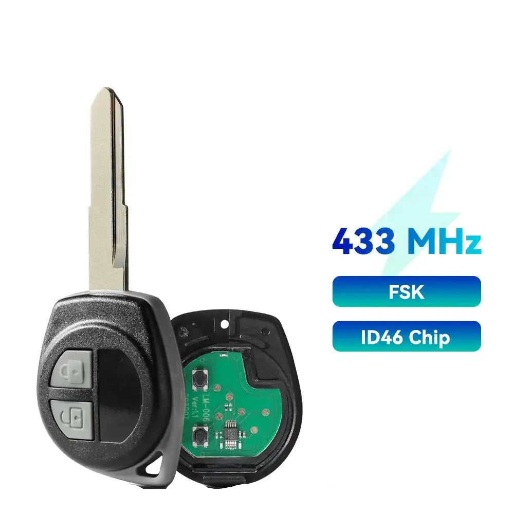 KEYYOU 2 Buttons 433Mhz ID46 Chip Remote Car Key Fob HU87 Blade FSK Fit for SUZUKI Swift Ignis SX4 Alto Auto Key
