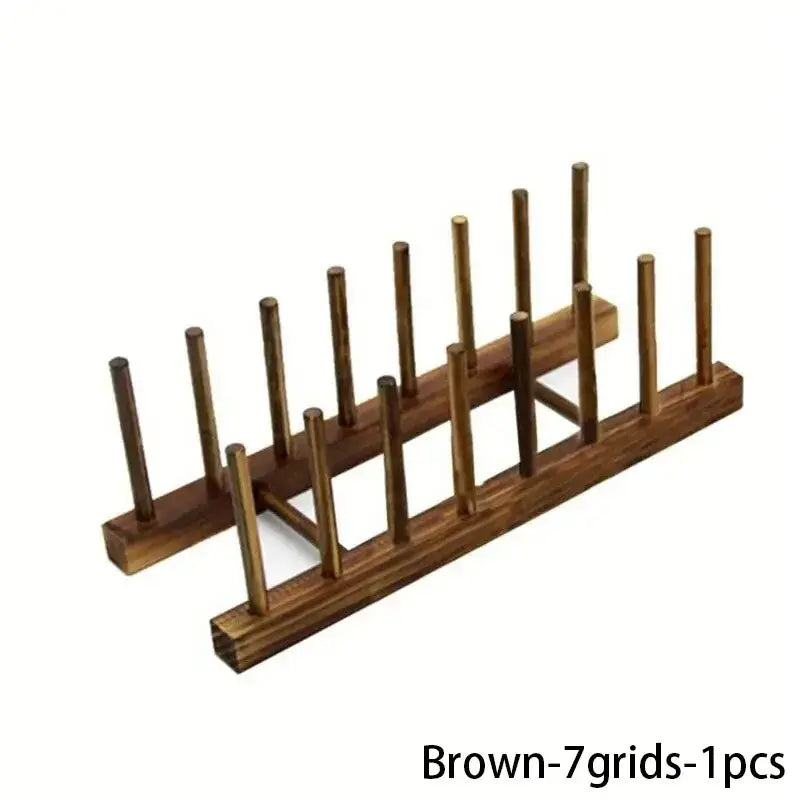 Kitchen Dish Drying or Storage Rack (different types of models available) - Brown - 7 grids-1pcs - SS