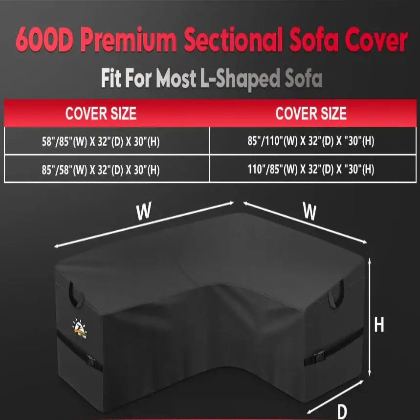 L-Shaped Garden Furniture Cover – Heavy-Duty - SS