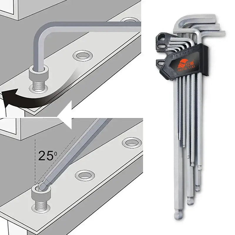 L-Type Hex Wrench Set (9Pcs) (7 types available) - HBC