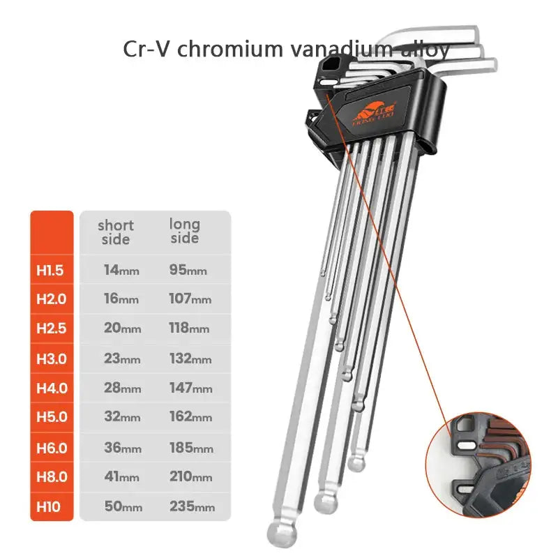 L-Type Hex Wrench Set (9Pcs) (7 types available) - HBC