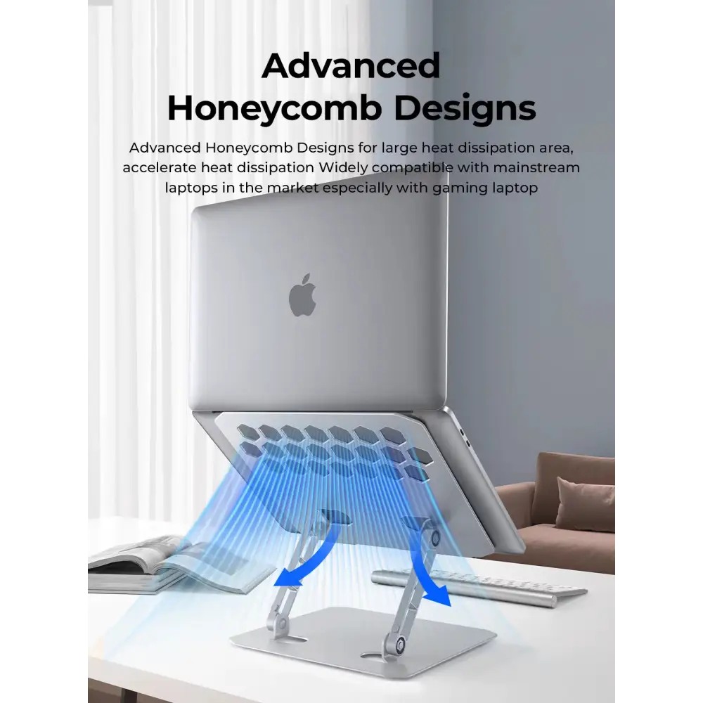 Laptop Stand Zinc Alloy for Gaming Laptop with Dual Support Arms Portable Folding with Honeycomb Design for ASUS HP Acer
