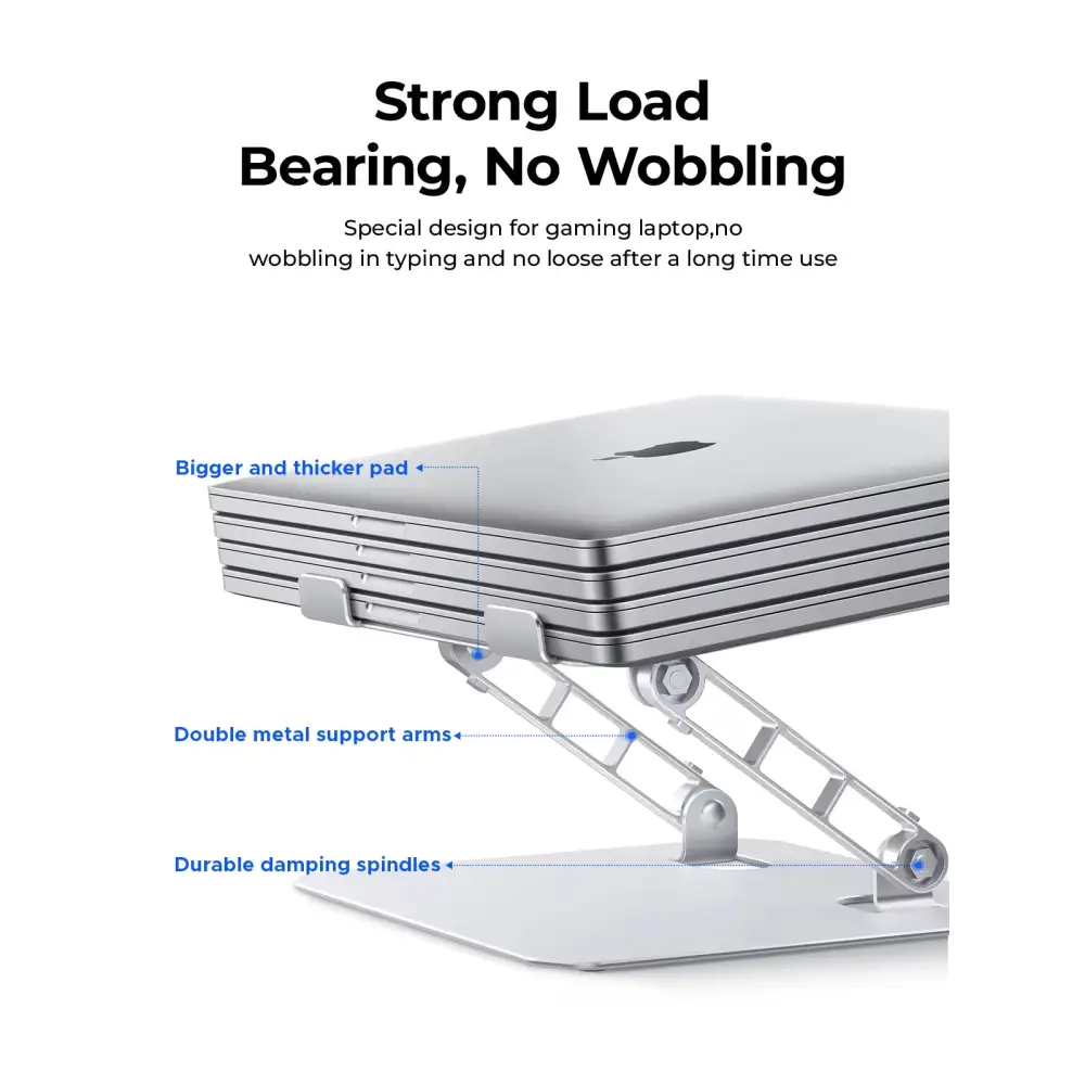 Laptop Stand Zinc Alloy for Gaming Laptop with Dual Support Arms Portable Folding with Honeycomb Design for ASUS HP Acer