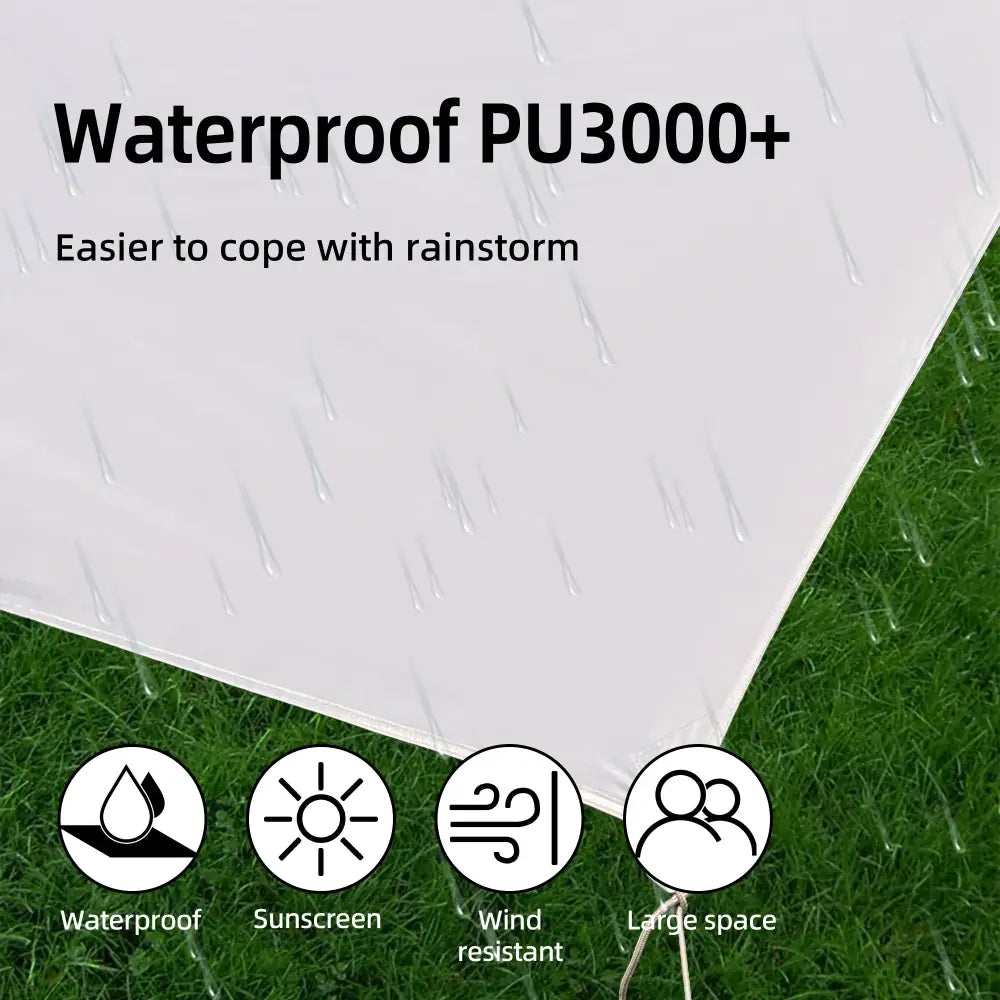 Large Portable Sunshade Tarp with Poles (2 sizes available) - SS