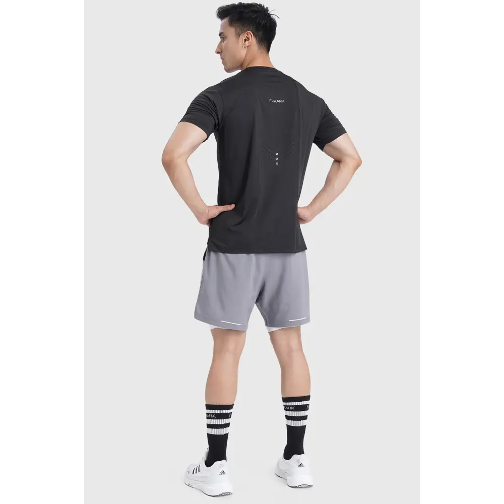 Laser Cut Running T-shirt Black - Tshirts