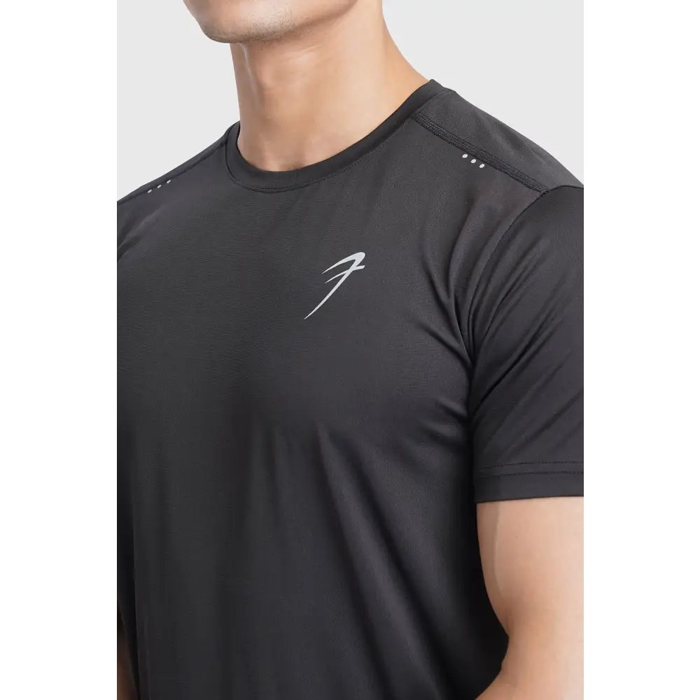 Laser Cut Running T-shirt Black - Tshirts