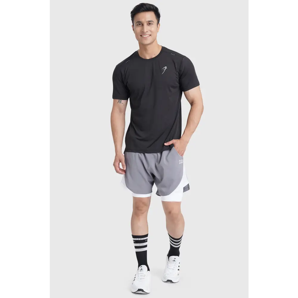 Laser Cut Running T-shirt Black - Tshirts