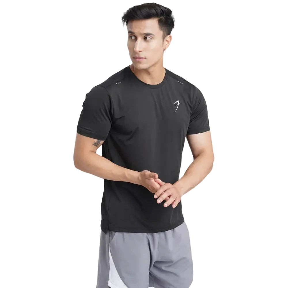 Laser Cut Running T-shirt Black - Tshirts