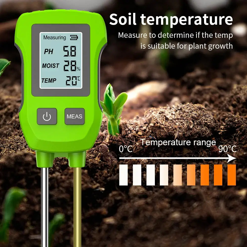 LCD 3/5-in-1 Handheld Soil Tester for pH Moisture & Light (different colours & sets available) - HBC