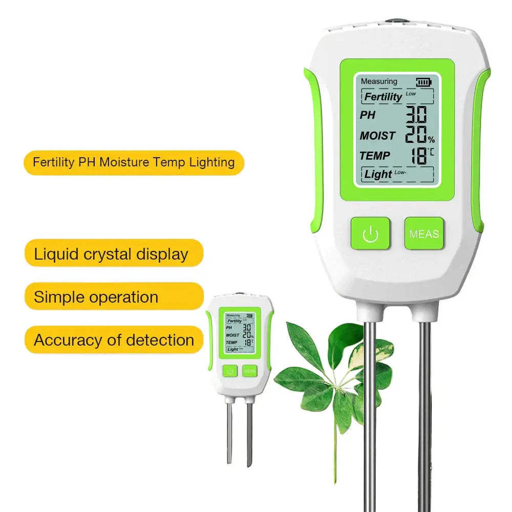 LCD 3/5-in-1 Handheld Soil Tester for pH Moisture & Light (different colours & sets available) - HBC