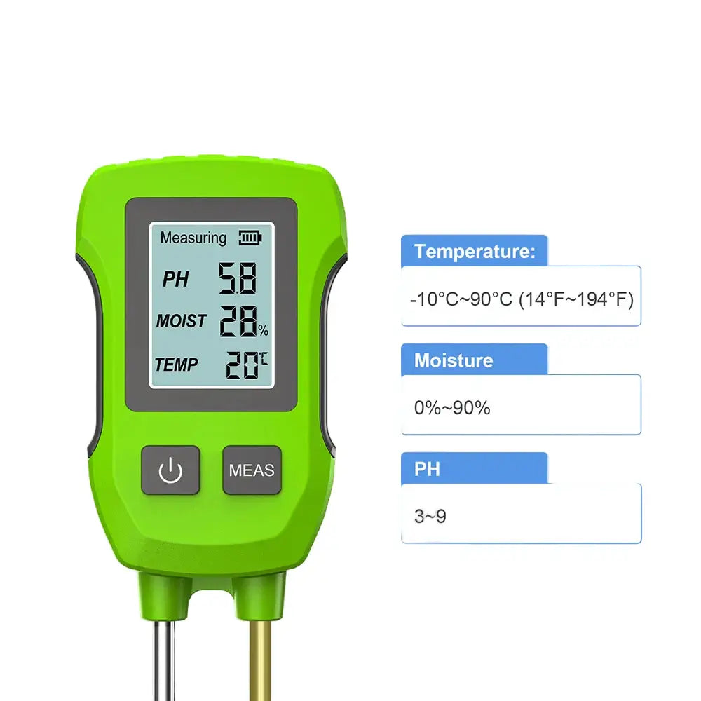LCD 3/5-in-1 Handheld Soil Tester for pH Moisture & Light (different colours & sets available) - HBC