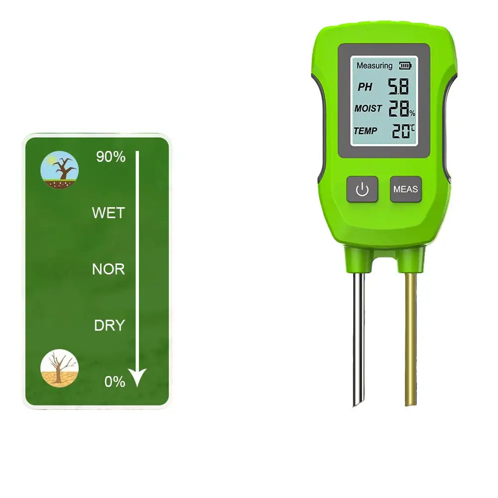 LCD 3/5-in-1 Handheld Soil Tester for pH Moisture & Light (different colours & sets available) - HBC