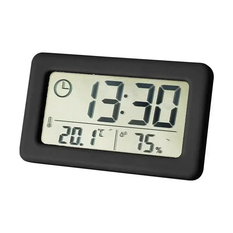 LCD Electronic Clock with Thermometer (5 colours available) - Black - HBC