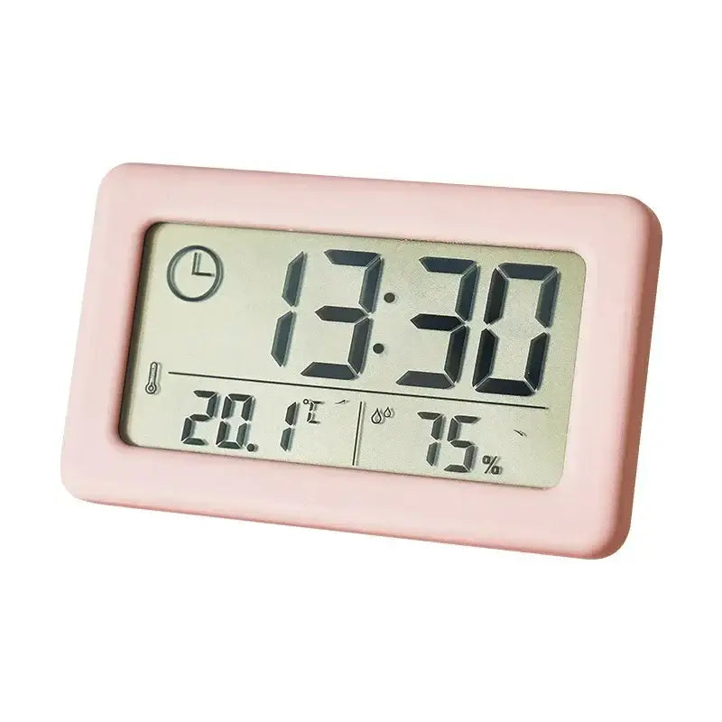 LCD Electronic Clock with Thermometer (5 colours available) - Pink - HBC