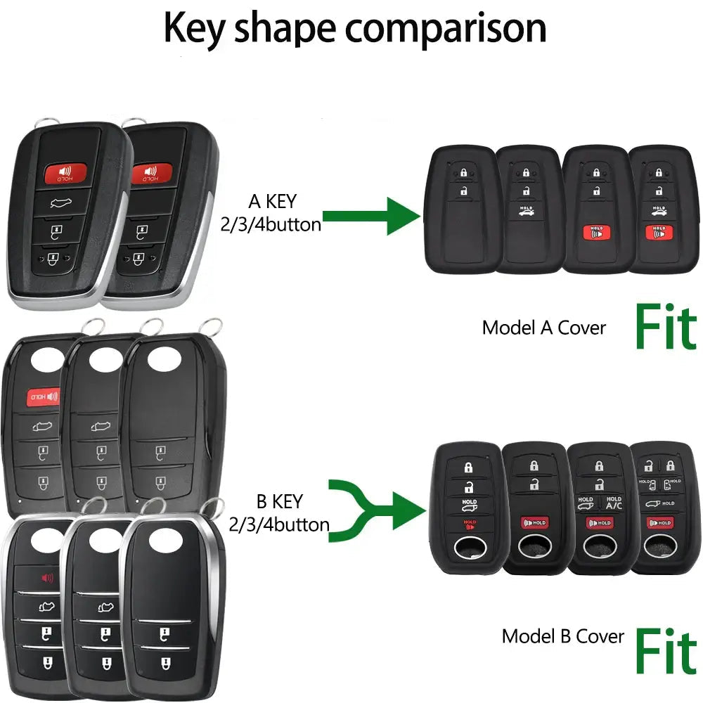 Lcyam Key Fob Cover Case Remote Protector Smooth Silicone Fits for Toyota Rav4 Corolla Camry Hilux Car Accessories Key