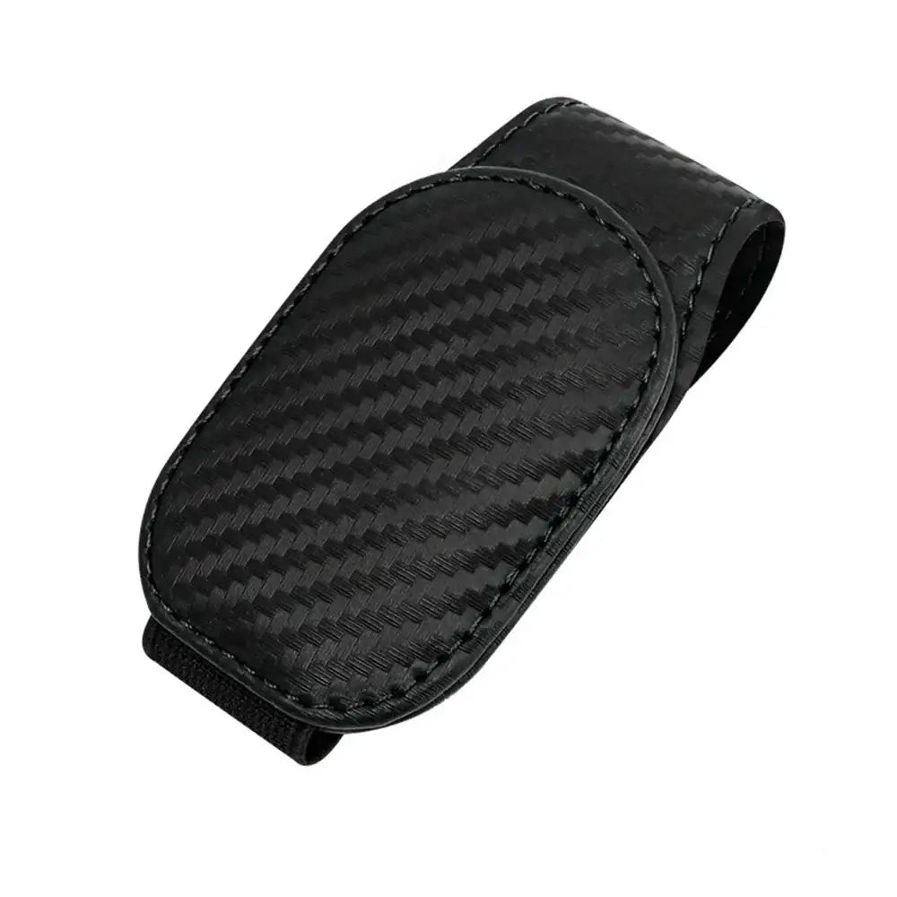 Leather Car Sunglasses & Card Holder Clip - Black Black - HBC