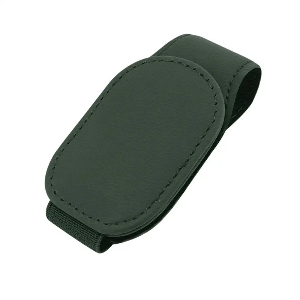Leather Car Sunglasses & Card Holder Clip - Green - HBC