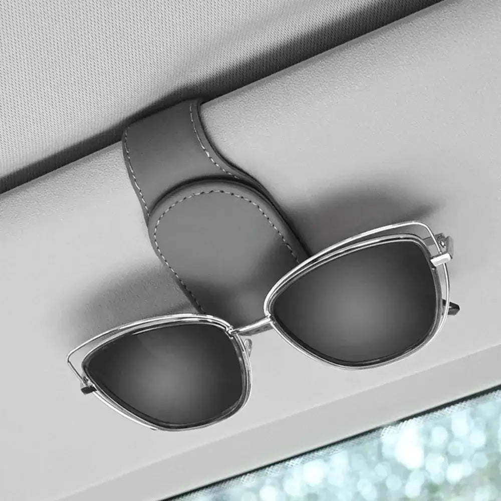 Leather Car Sunglasses & Card Holder Clip - HBC