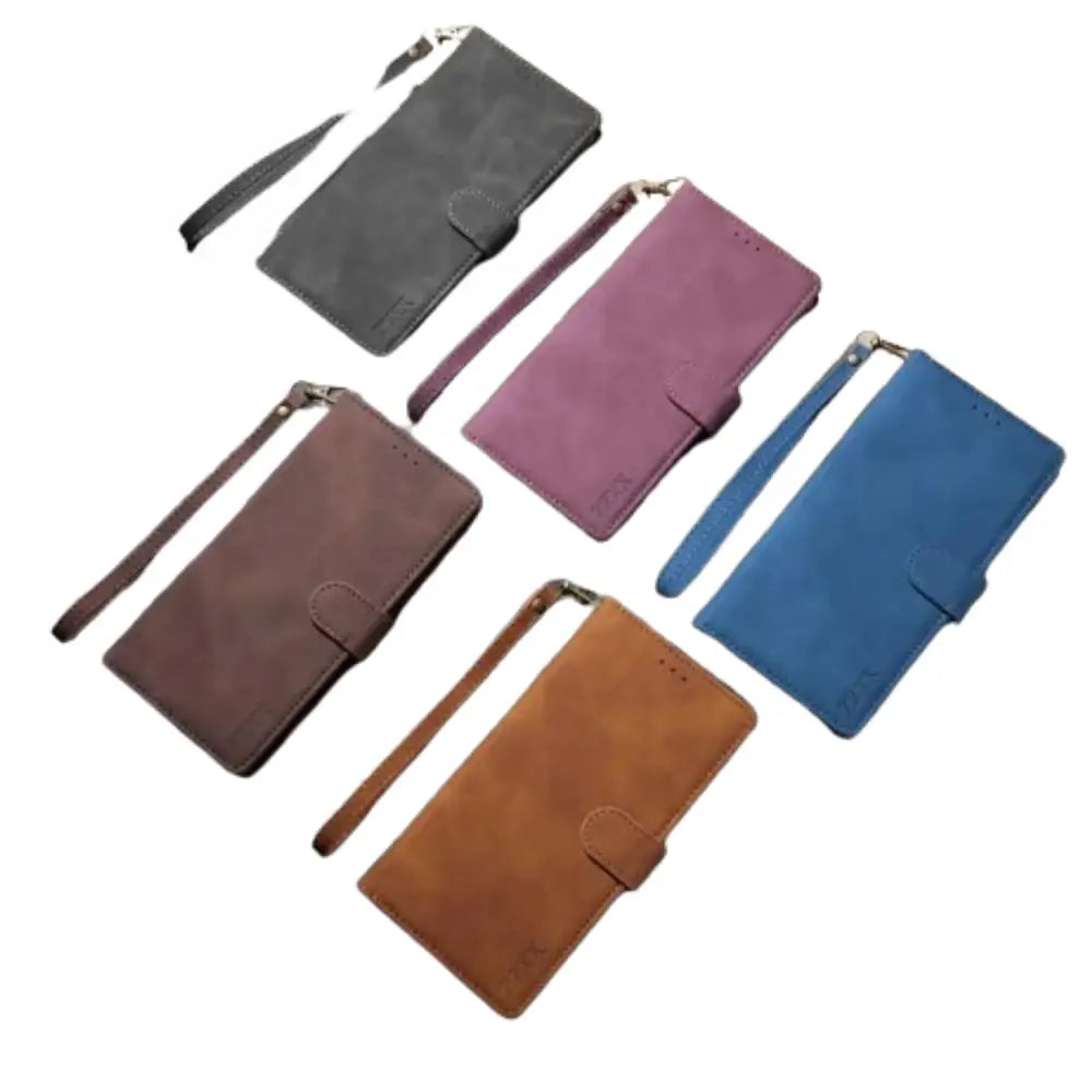 Leather Card Slot Flip Case for Samsung Galaxy Series (Wine Red) - 9eight5