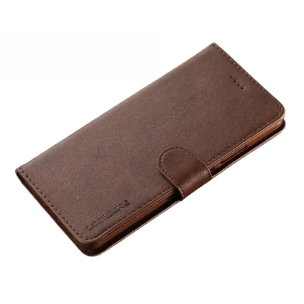 Leather Wallet Flip Case for Samsung Galaxy (Brown)