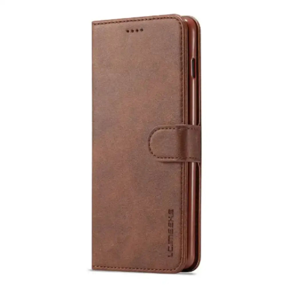 Leather Wallet Flip Case for Samsung Galaxy (Brown)