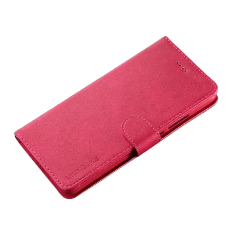 Leather Wallet Flip Case for Samsung Galaxy (Rose Red)