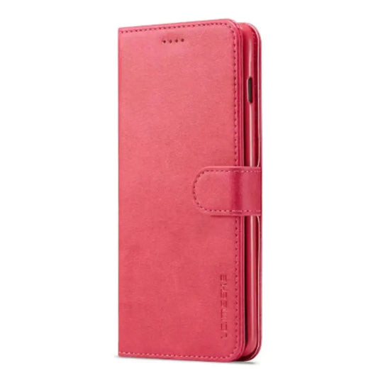Leather Wallet Flip Case for Samsung Galaxy (Rose Red)
