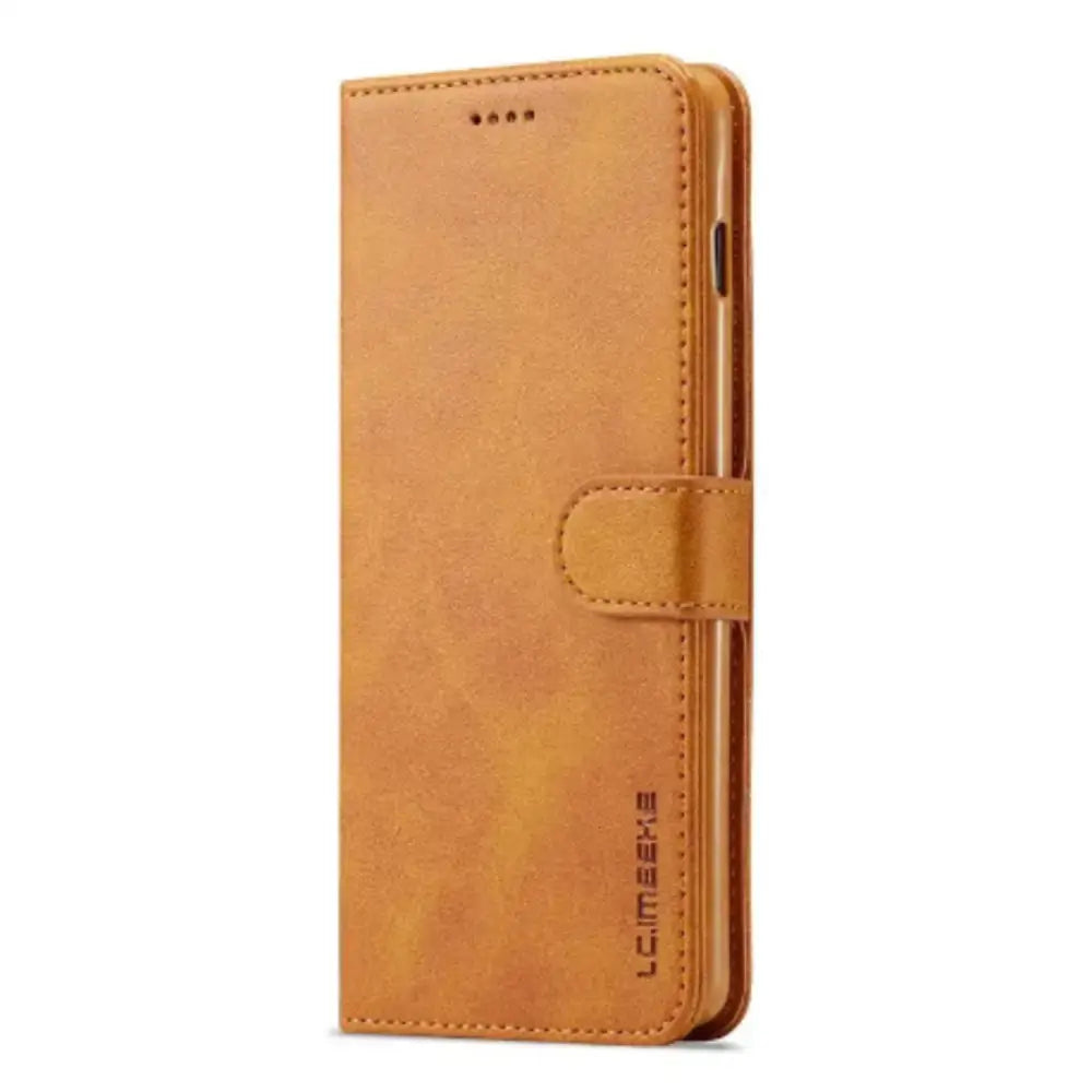 Leather Wallet Flip Case for Samsung Galaxy (Yellow)