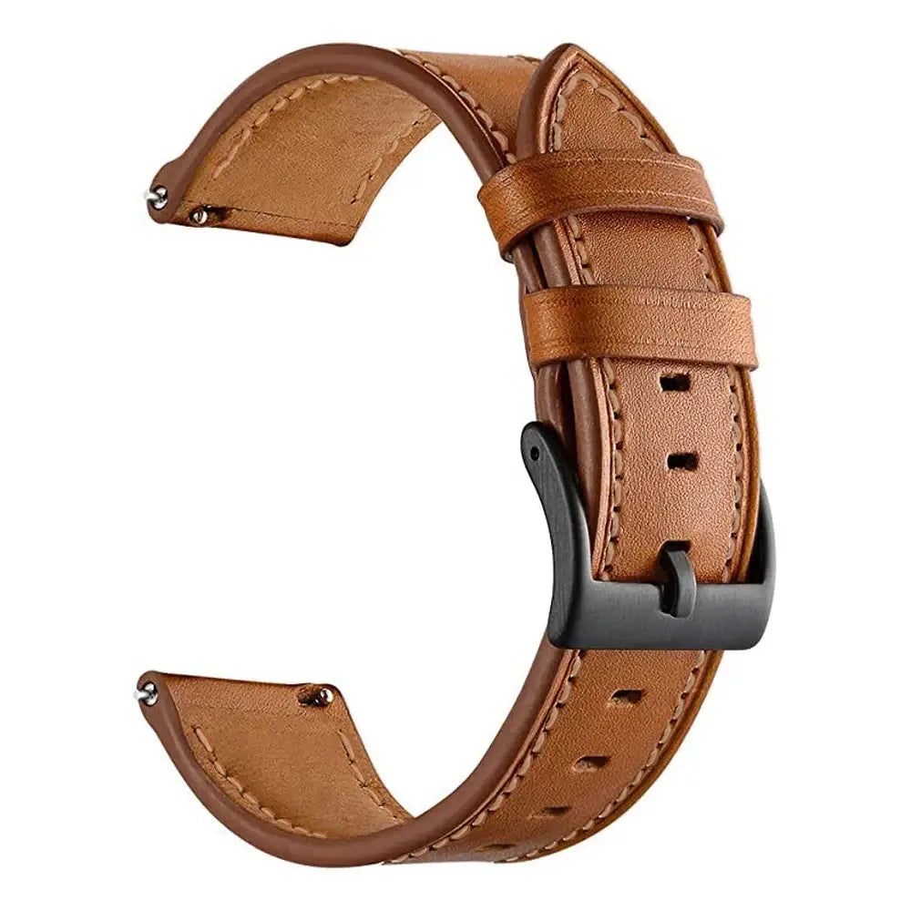 Leather Watch Strap for the Garmin Forerunner 745 (available in 12 colours) - Brown 2 / 22mm - Forerunner 745 - TWS