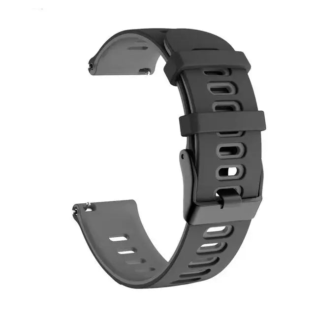 Leather Watch Strap for the Garmin Forerunner 745 (available in 12 colours) - Grey & Black / 22mm - Forerunner 745 - TWS