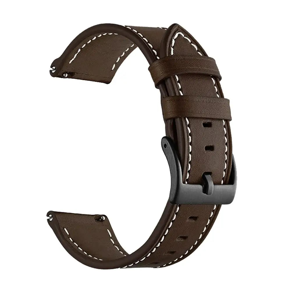 Leather Watch Strap for the Garmin Forerunner (available in 12 colours) - Coffee / 22mm - Forerunner 965 - TWS