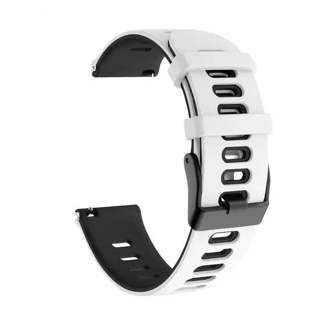 Leather Watch Strap for the Garmin Forerunner (available in 12 different colours) - Black & White / 20mm - Forerunner
