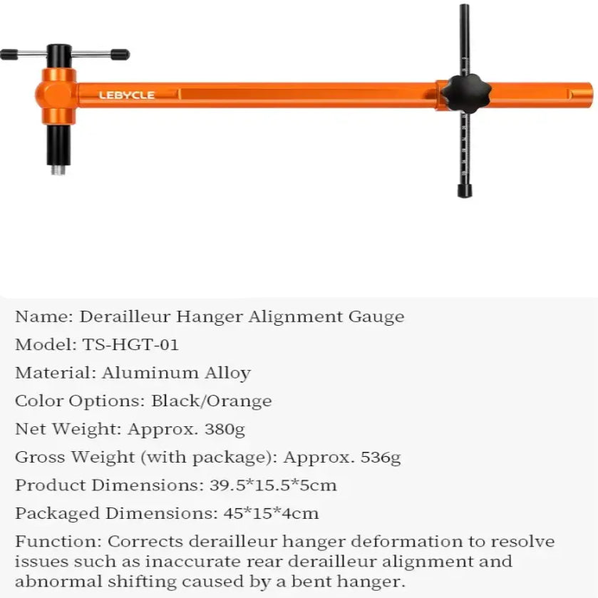 LEBYCLE Bicycle Derailleur Hanger Calibration Tool Bike Frame Tail Hook Straightener Tool Bike Derailleur Hanger