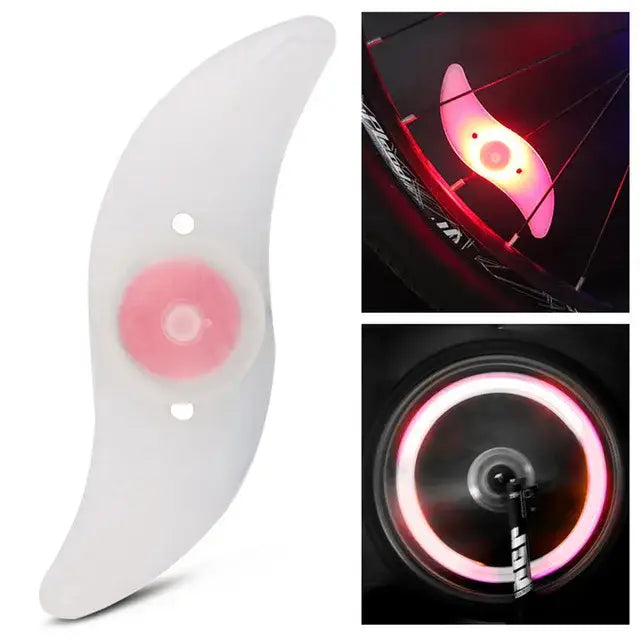 LED Bicycle Wheel Spoke Light Colorful Waterproof MTB Balance Bicycle Tyre Tire Flash Lights Warning Cycling Lamp - Red