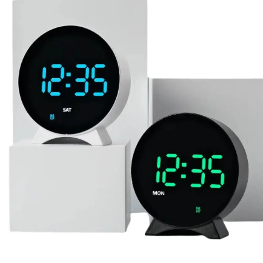 LED Digital Alarm Clock – Adjustable Brightness Dual Alarms Date & Temperature Display - HBC