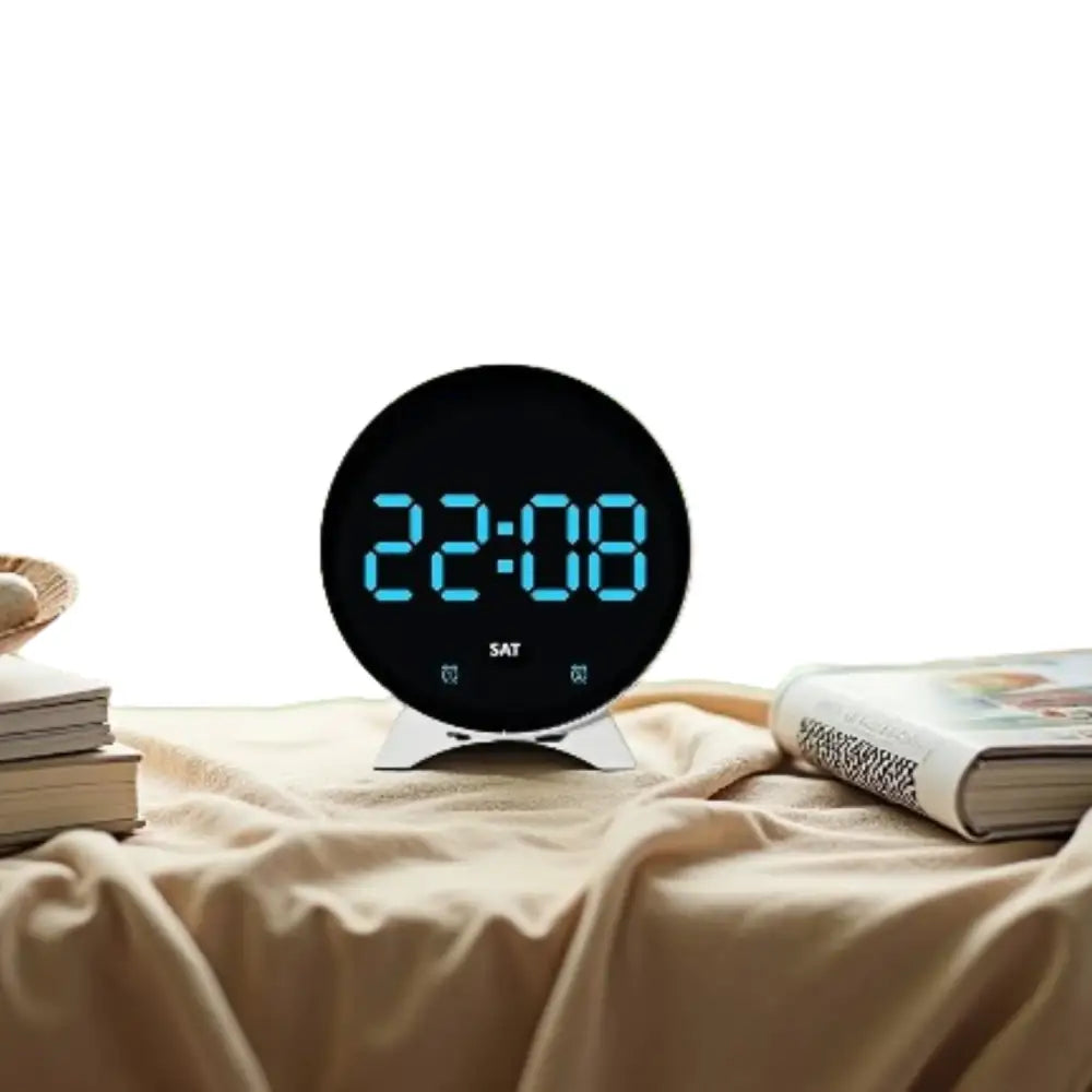 LED Digital Alarm Clock – Adjustable Brightness Dual Alarms Date & Temperature Display - HBC