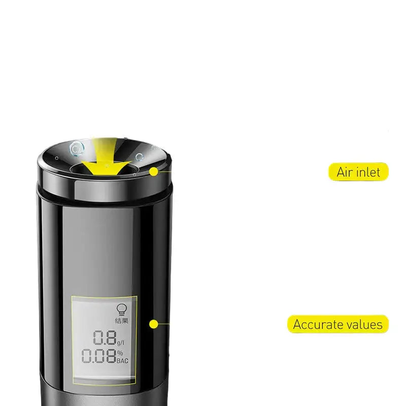 LED Display Automatic Alcohol Tester – Professional Rechargeable Breathalyzer - Black / Alcohol Tester - HBC