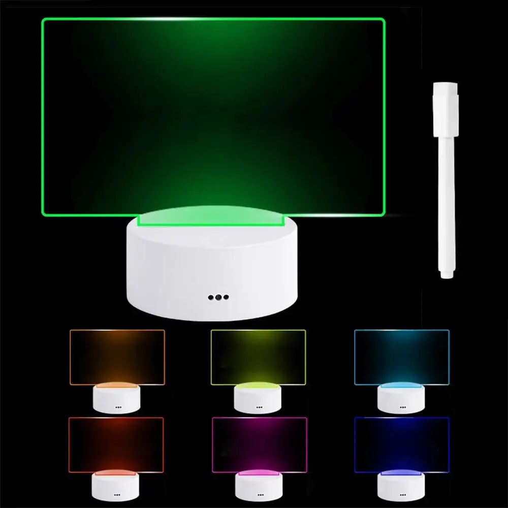 LED Night Light with Note Board and Pen - Color Changing Desktop Lamp for Holiday Decor and Children’s Gifts