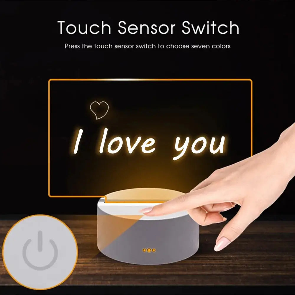 LED Night Light with Note Board and Pen - Color Changing Desktop Lamp for Holiday Decor and Children’s Gifts
