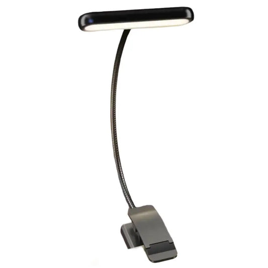 LED Rechargeable Clip-On Reading Light with Adjustable Dimming - Black