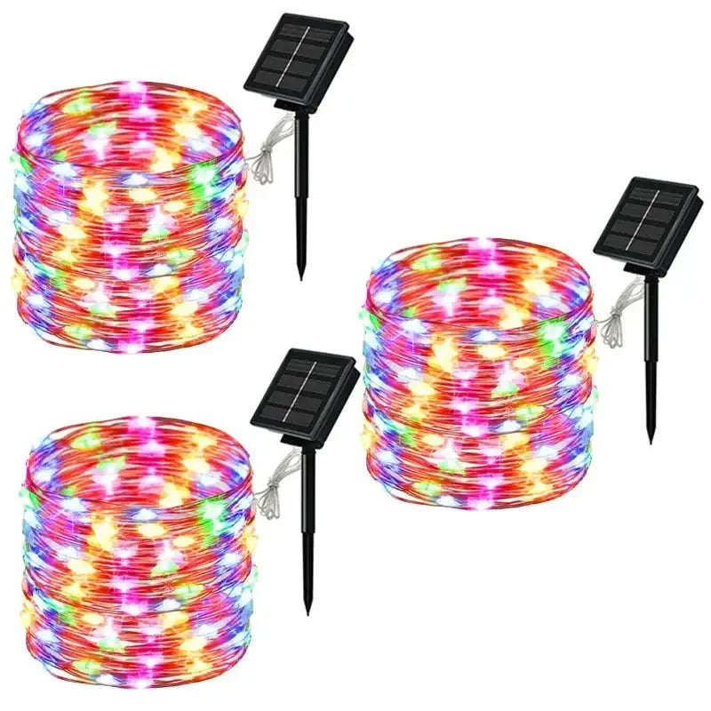 LED Solar Fairy String Lights (7m/12m/22m/32m) - 3Pcs Colourful / 7M 50LED - SS