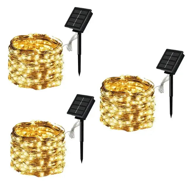 LED Solar Fairy String Lights (7m/12m/22m/32m) - 3Pcs Warm / 7M 50LED - SS